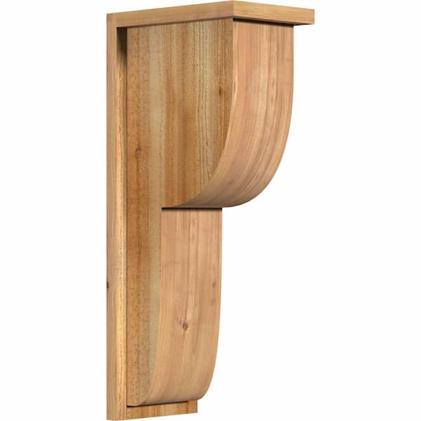 Ekena Millwork 8 in. x 12 in. x 28 in. Western Red Cedar Crestline Rough Sawn Corbel with Backplate