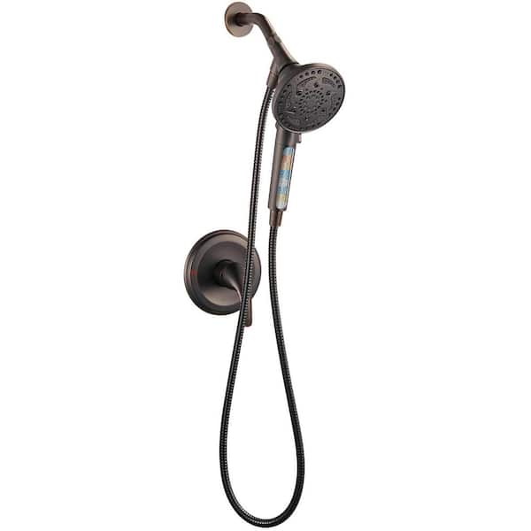 Rainfull 7-Spray Handheld Shower Faucet Kit with Valve 1.8 GPM and Adjustable Filtered Shower Head in Oil Rubbed Bronze