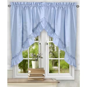 Stacey 38 in. L Polyester/Cotton Swag Valance Pair in Slate