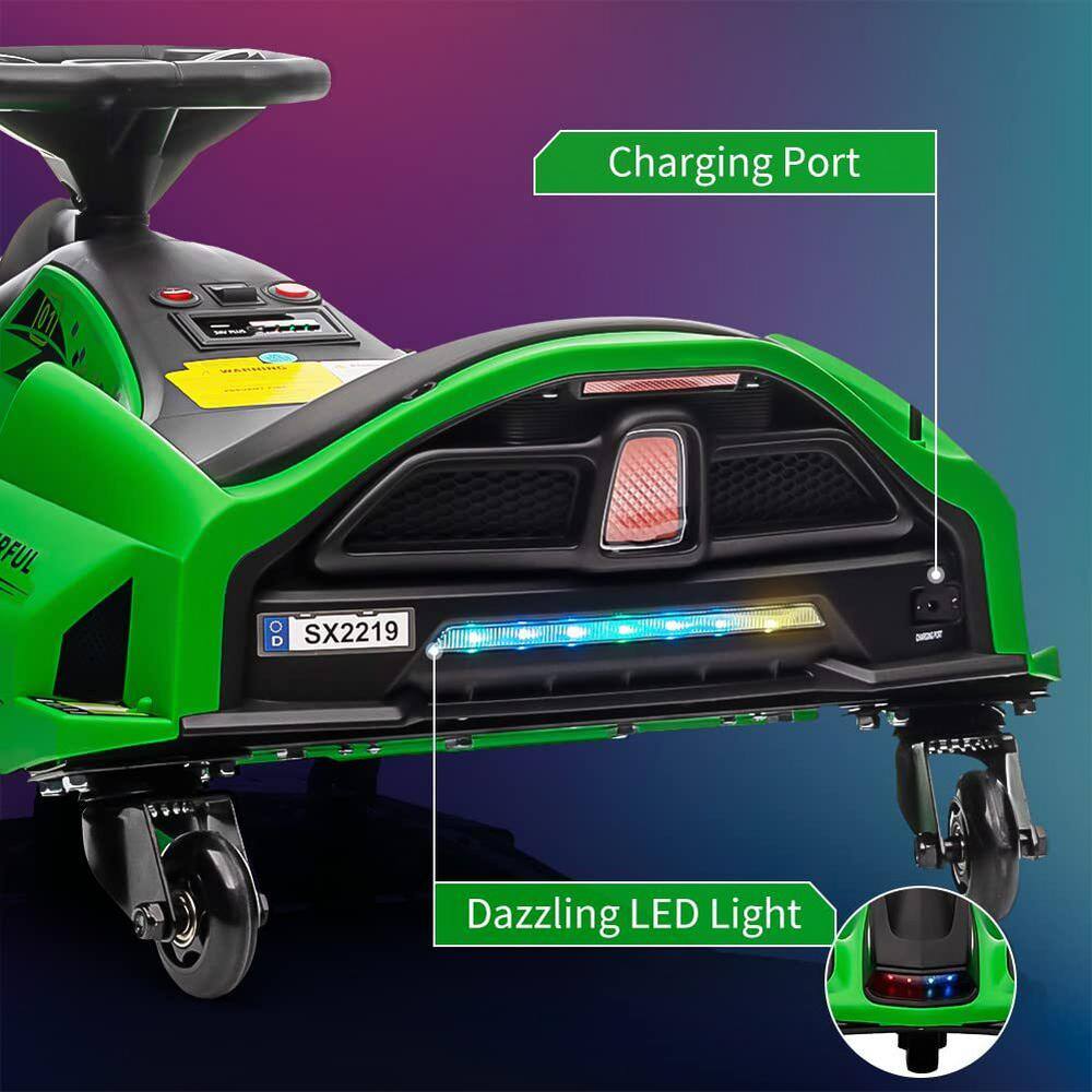Garvee Green 24V Electric Drift Go-Kart for Kids