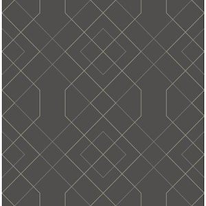 Ballard Grey Geometric Grey Paper Strippable Roll (Covers 56.4 sq. ft.)