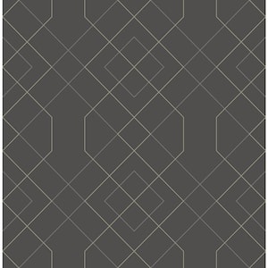 Ballard Grey Geometric Grey Wallpaper Sample