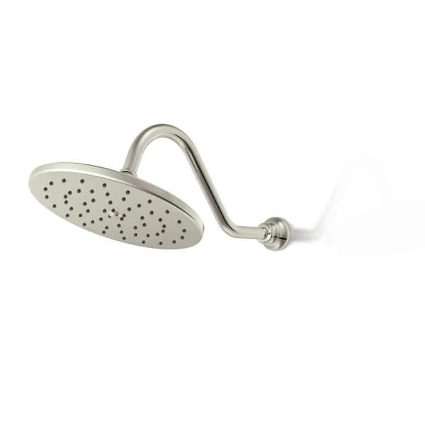 1-Spray Pattern with 2.5 GPM 10 in. Wall Mount Fixed Shower Head in Polished Nickel
