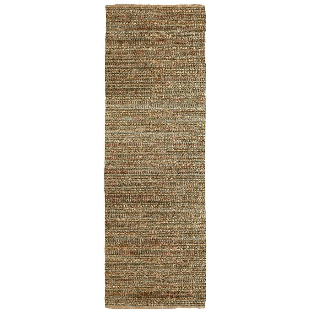 Transitional Striped Jute Blend Smoke Green 2 ft. 6 in. x 7 ft. 9 in. Area 