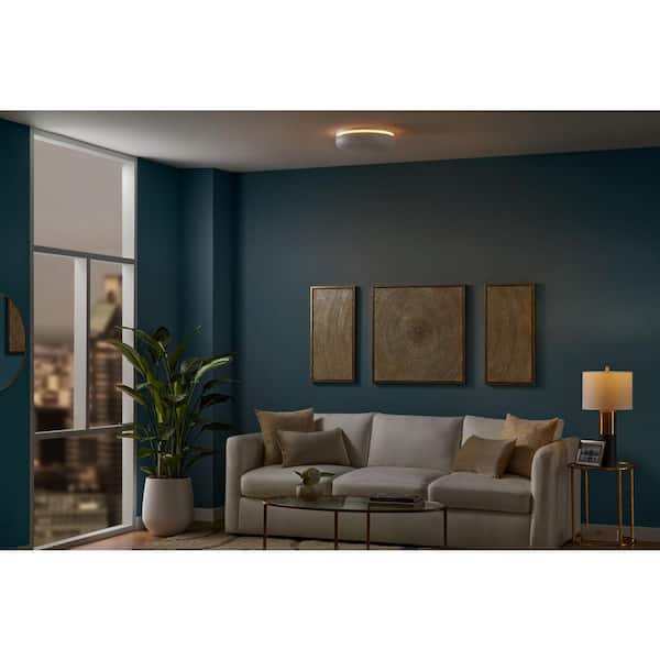 15 in. Light White Adjustable CCT and Brightness Integrated LED Ceiling Flush Mount Fixture with Night Light