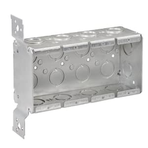 2-1/2 in. D Steel Metallic 4-Gang Welded Switch Box with 18 CKO's and F Bracket, 1-Pack