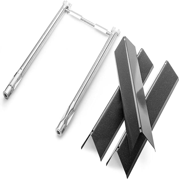 Weber Spirit E-210 & S-220 Replacement Kit - 7635 Porcelain 15.3 in Flavorizer Bars and 69785 Burner Tubes