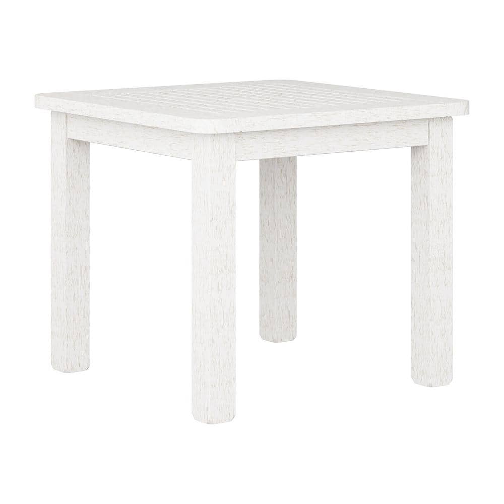CorLiving Miramar White Wood Outdoor Side Table -  PEX-874-T