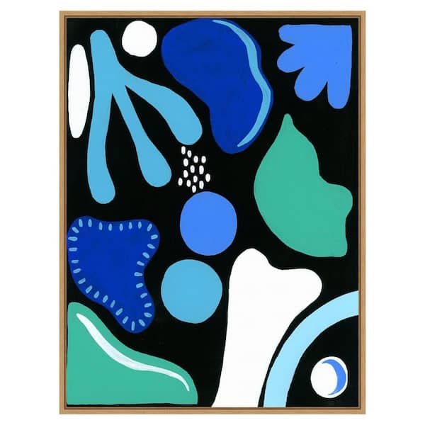 Amanti Art Cool Shapes I by Regina Moore 1-Piece Floater Frame Canvas Giclee Abstract Art Print 42 in. x 32 in.
