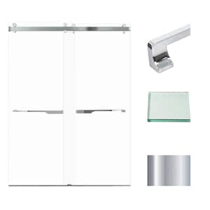 Brooklyn 60 in. W x 80 in. H Double Sliding Frameless Shower Door in Polished Chrome with Clear Glass