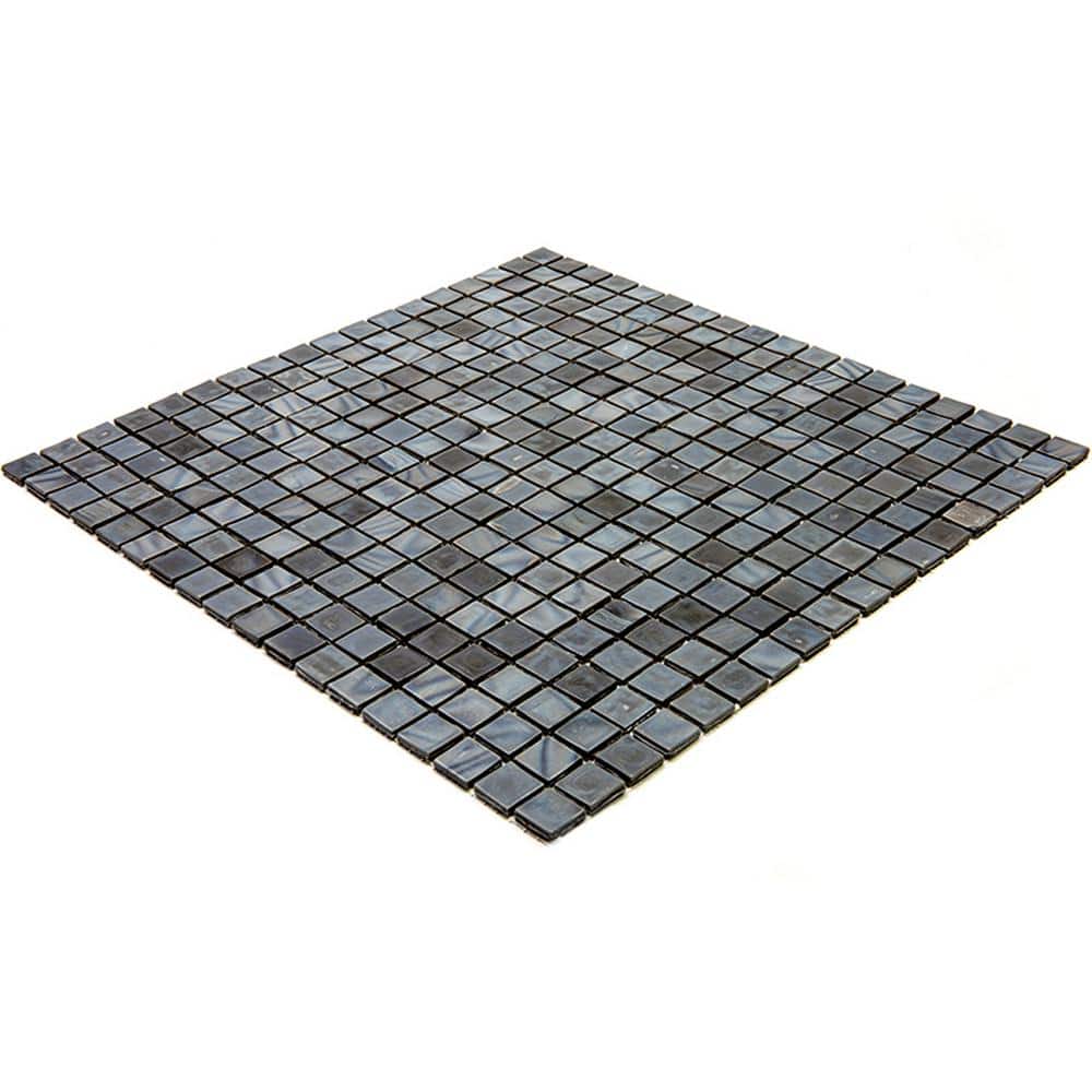 Mouse Gray Polished Glass Mosaic Wall and Floor Tile