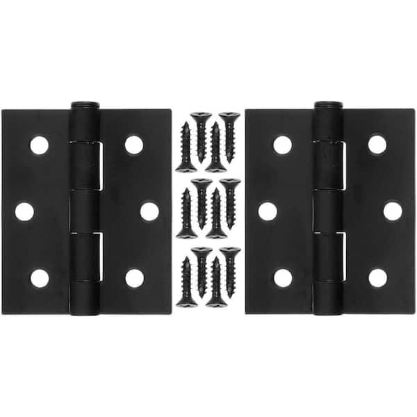 Wright Products 3 in. x 2.5 in. Steel and Black Hinge (1-Pair)