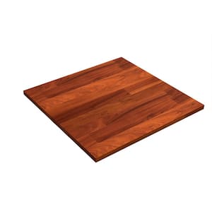 2.3 ft. L x 28 in. D, Karri Butcher Block Table Top Countertop in Clear with Square Edge