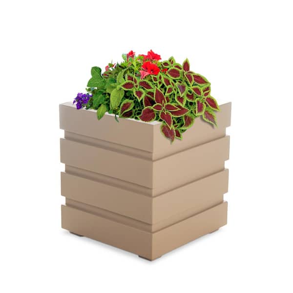 Mayne Self-Watering Freeport 18 in. Square Clay Plastic Planter