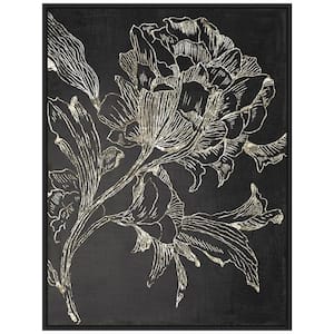 "Golden Flower Folklore I" by Asia Jensen 1 Piece Floater Frame Canvas Transfer Nature Art Print 30 in. x 23 in.