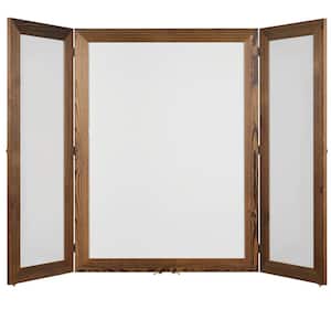 Excello 40 in. x 60 in. Wooden Wall Mounted Folding Whiteboard, Brown