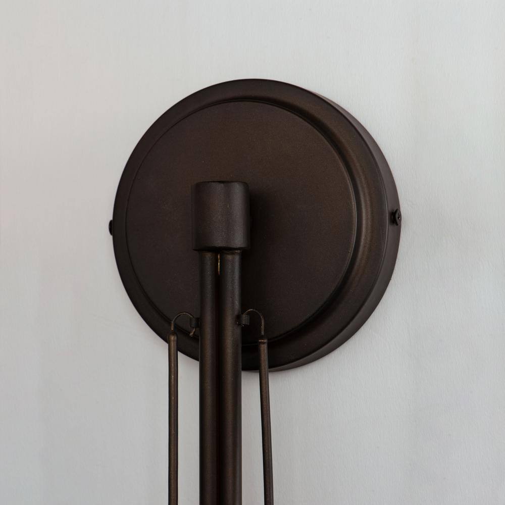Chestnut Bronze Dual-Light Dimmable Sconce with Classic Curves