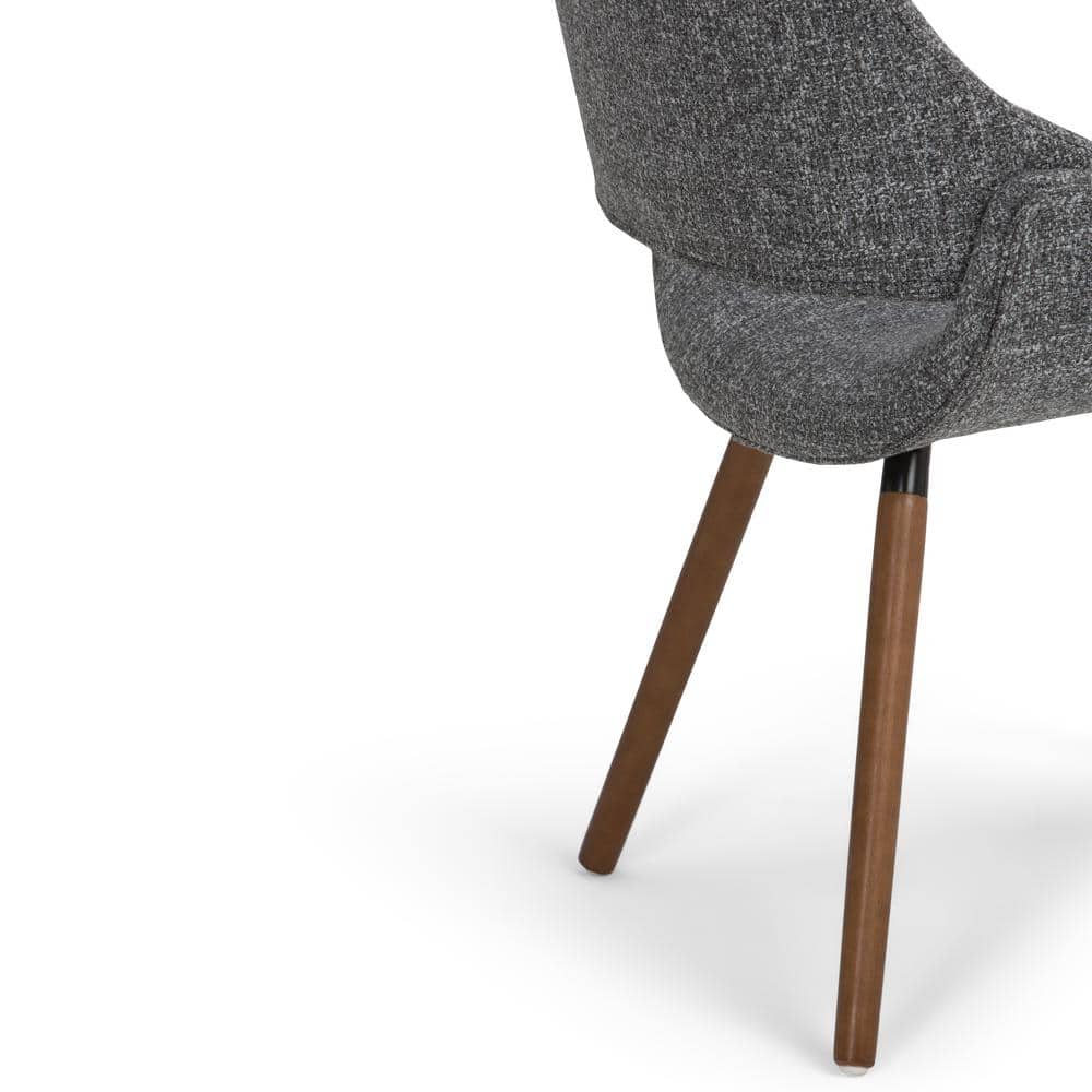 Mid-Century Modern Gray Linen Upholstered Parsons Side Chair