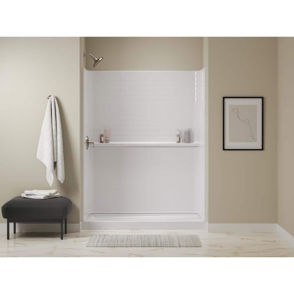 Sterling - Traverse 30 in. W x 72.25 in. H 2-Piece Direct-to-Stud Shower End Wall Set in White