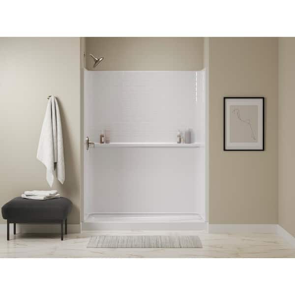 Sterling Traverse 30 in. W x 72.25 in. H 2-Piece Direct-to-Stud Shower End Wall Set in White