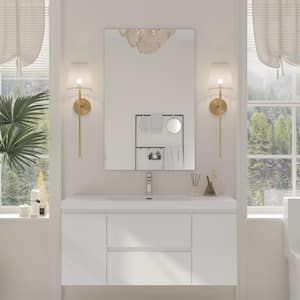 Aionor 48 in. W Single Sink Floating Bath Vanity in Ash Grey with