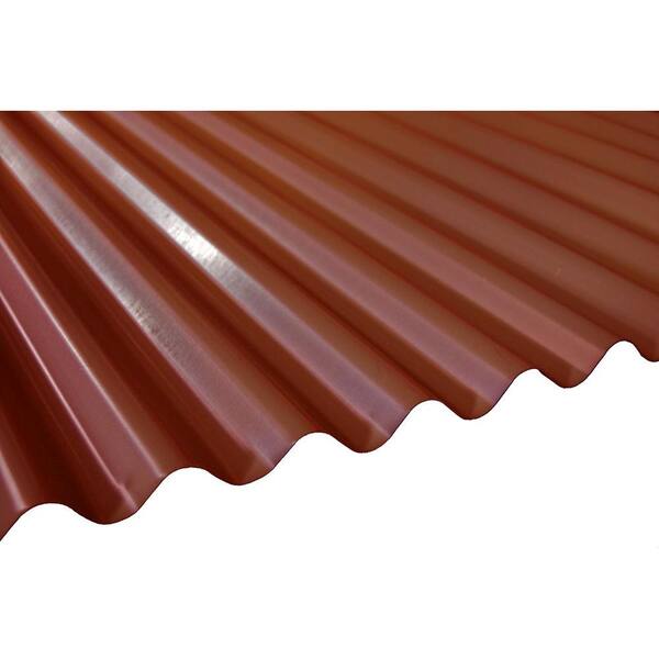 Unbranded 20 ft. Terra Cotta Deep Corrugated Steel Roof Panel