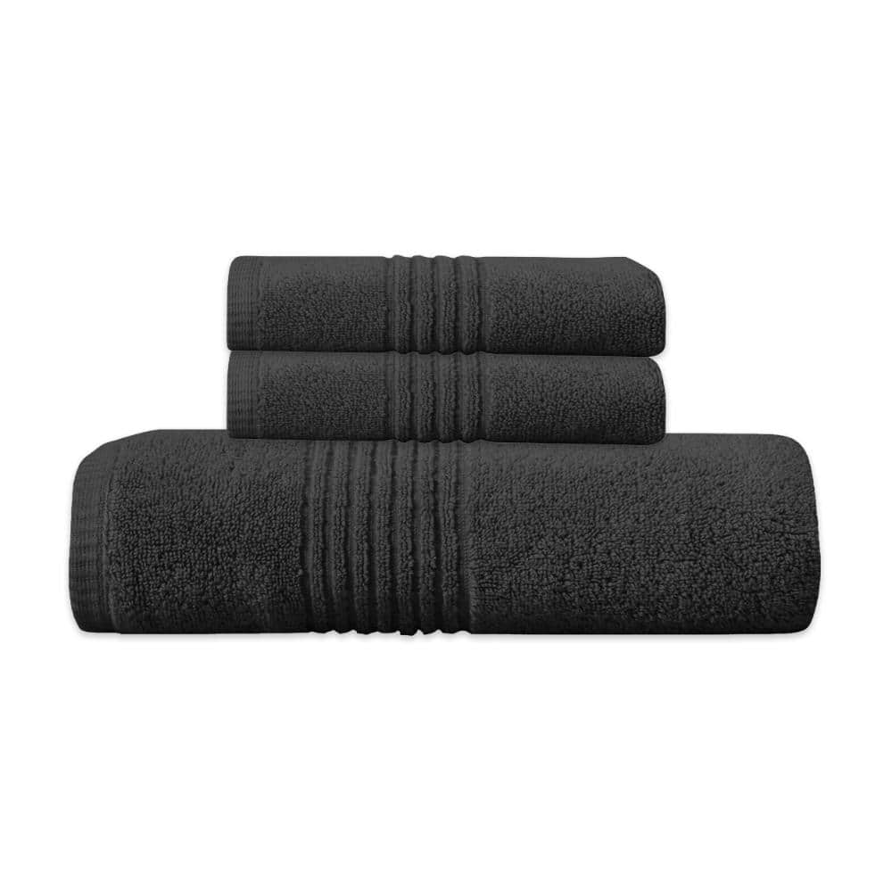 Home Weavers Hazel 500GSM 100% Cotton Zero Twist Super Absorbent Bath Towel Set, 16x24 (2), 27x54 (1), Black price history on PriceWatchPro