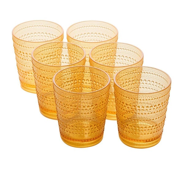 Santa Fe 16 oz. Orange Acrylic DOF Glass (Set of 6)