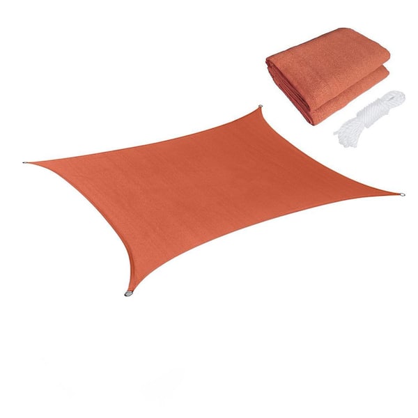 16 ft. x 16 ft. Brick Red Square Premium Permeable Sun Shade Sail with Stainless Steel D-Rings, 95% UV Rays Block