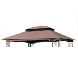 13 ft. x 10 ft. Pop Up Replacement Canopy Top Grill Gazebos Canopy Top for PatioYard, Brown