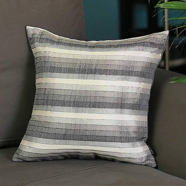 Striped Beige Cushion Covers Abstract Reversible Cushions Cover 17" x 17" New 