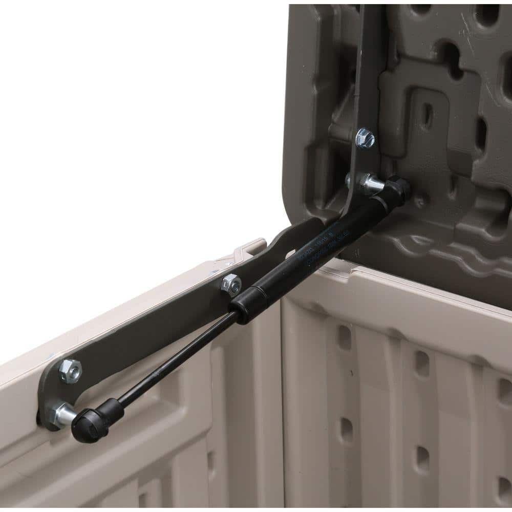 Lifetime 80 Gallon Tan and Brown Lockable Plastic Deck Box