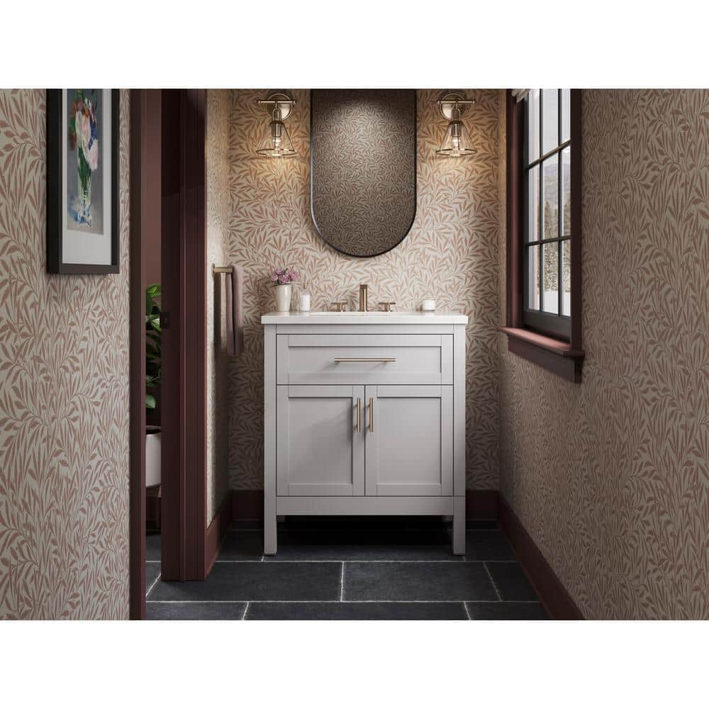 Hadron 31" Atmos Gray Mahogany Bathroom Vanity with Quartz Top