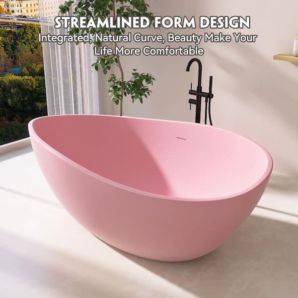 Zeafive 63 in. x 38 in. Acrylic Freestanding Soaking Bathtub
