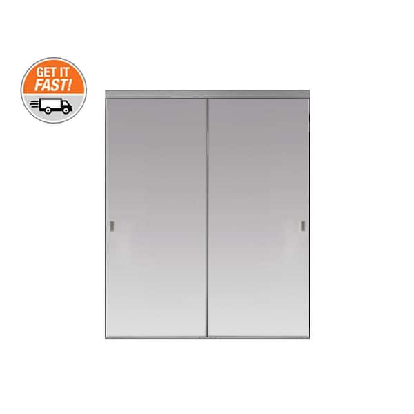 Impact Plus 72 in. x 80 in. Beveled Edge Backed Mirror Aluminum