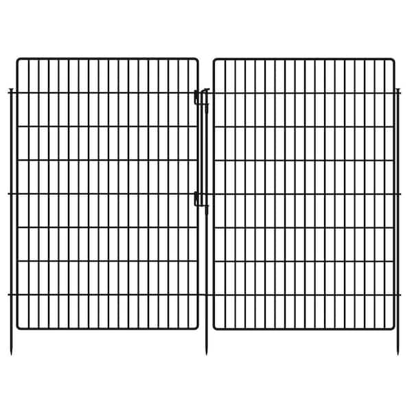 40 in. Height Metal No Dig Garden Fence Panels Animal Barrier Dog Fence Outdoor Rustproof Decorative 24 ft. Length