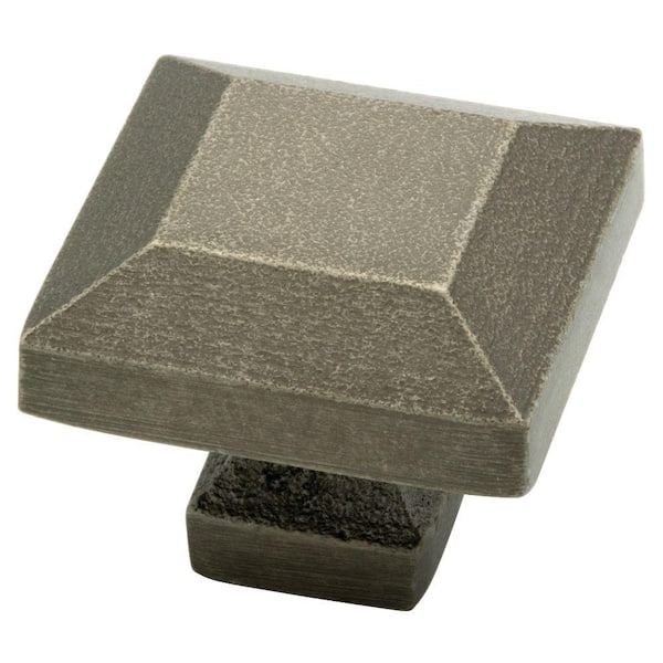 Liberty Iron Craft 1-1/4 in. (32mm) Tumbled Pewter Square Cabinet Knob