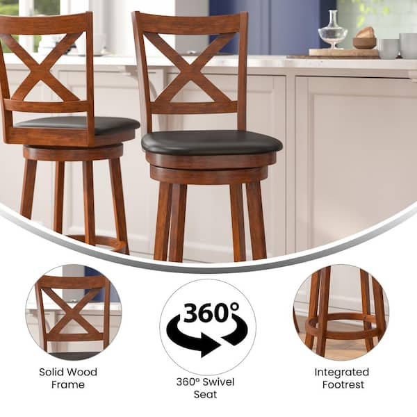 Solid oak outlet swivel bar stools