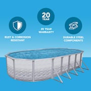 Liberty 12 ft. x 24 ft. oval 52 in. Hard Side Pool with step and ladder