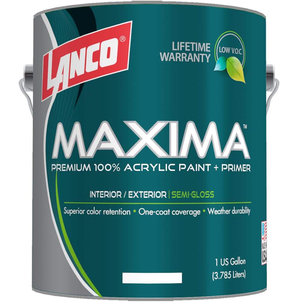 Lanco 1 Gal. Maxima 2-in-1 Paint and Primer Accent Base Interior/Exterior  Semi-Gloss Latex Paint MA3923-4 - The Home Depot