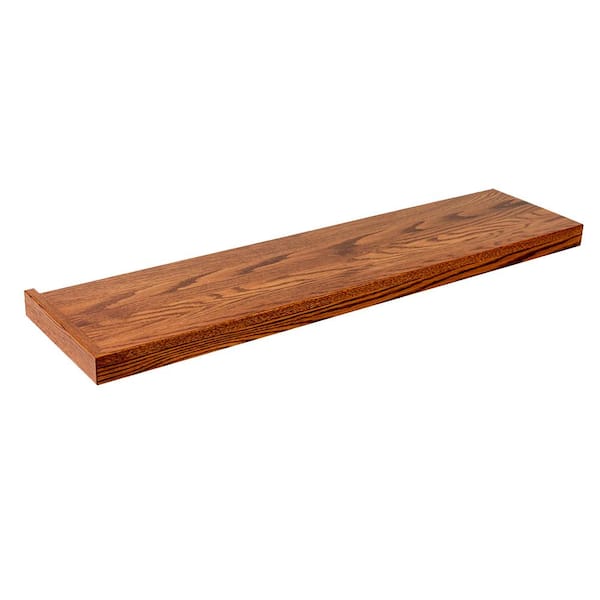 0.625 in. x 11.5 in. x 48 in. Prefinished Gunstock Red Oak Left Return Modern Retread