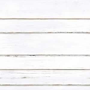 Shiplap White Vinyl Peel & Stick Wallpaper Roll (Covers 28.18 Sq. Ft.)