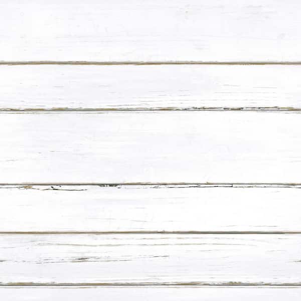 RoomMates Shiplap White Vinyl Peel & Stick Wallpaper Roll (Covers 28.18 Sq. Ft.)