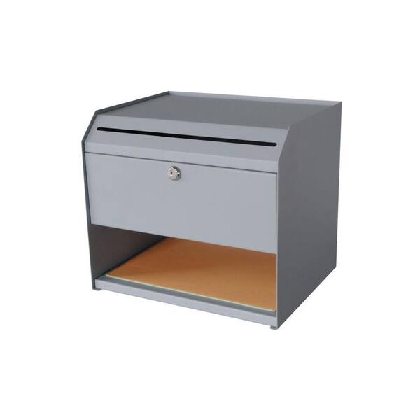 Buddy Products 1-Shelf Steel Suggestion Box with Paper Storage in Grey