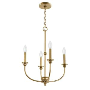 Southcrest 4 Light Luxe Gold Candle Chandelier for Dining Room with No Bulbs Included