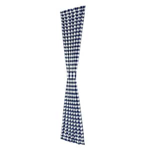 Buffalo Check 25 in. W x 72 in. L Polyester/Cotton Light Filtering Door Panel and Tieback in Navy
