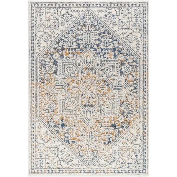 Livabliss Valet Cream/Multi Medallion 5 ft. x 7 ft. Indoor Area Rug