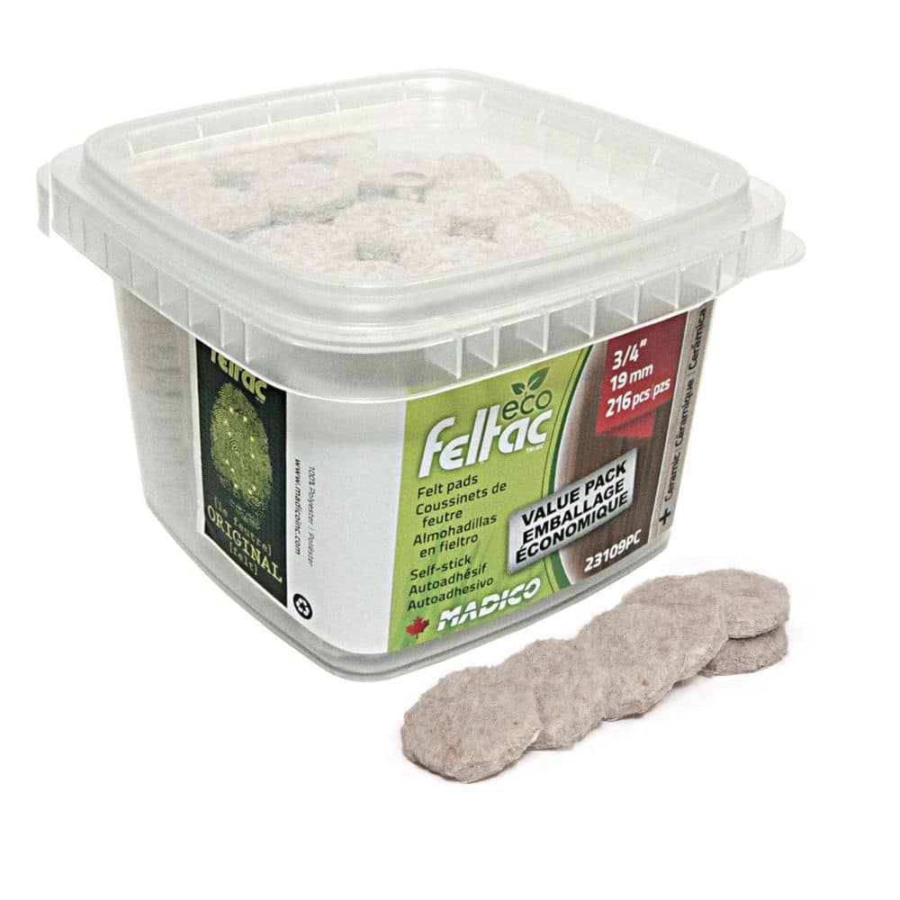 (216-Pack) ECO FELTAC 3/4 in. (19 mm) Beige Self-Adhesive Felt Pads price history on PriceWatchPro