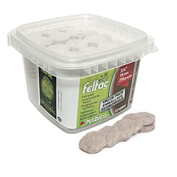 Richelieu Hardware (216-Pack) ECO FELTAC 3/4 in. (19 mm) Beige Self-Adhesive Felt Pads