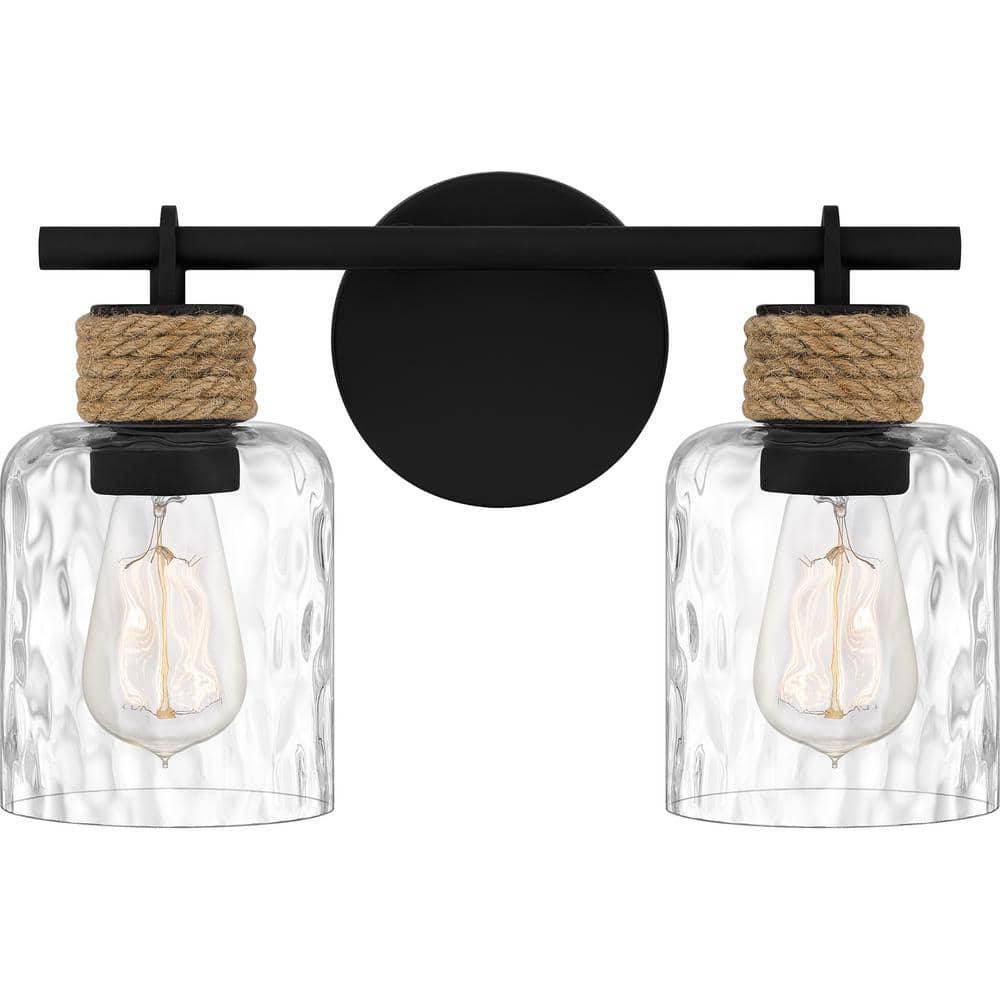 Baltic 14.5 in. 2-Light Matte Black Vanity Light price history on PriceWatchPro